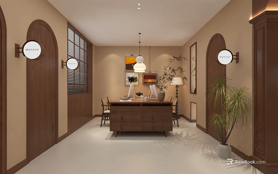Elegant Bridal Shop Interior Design With Wedding Dress Displays And Romantic Lighting 3d model 