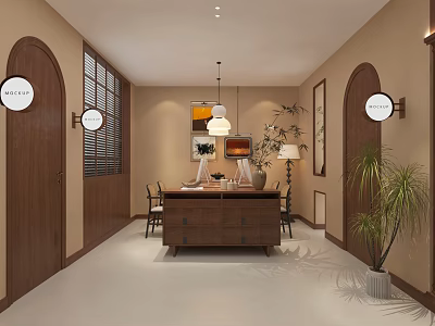 Elegant Bridal Shop Interior Design With Wedding Dress Displays And Romantic Lighting 3d model