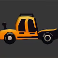 Yellow And Purple Cartoon Truck With Roof Rack And Blue Windshield