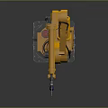 Yellow Industrial Robotic Arm With Black Cables And Gray Base For Automation