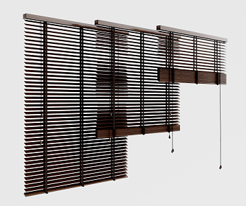 Modern venetian blinds wood venetian blinds 3d model