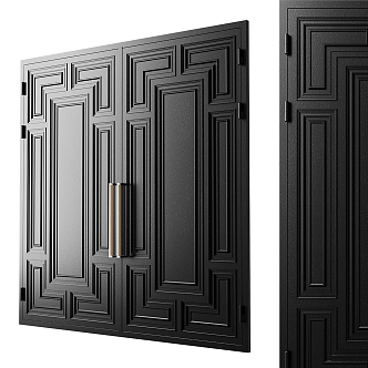 Door black attic 3d model