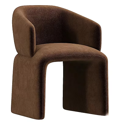 Brown Velvet Accent Chair With Modern Armrests And Sleek Contemporary Design 3d model