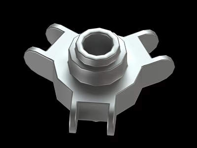 Industrial Metal Mechanical Part With Hexagonal Center And Flange Design 3d model