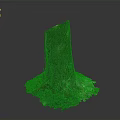 Tree Trunk Base With Green Moss And Surrounding Plants In Natural Setting 3d model