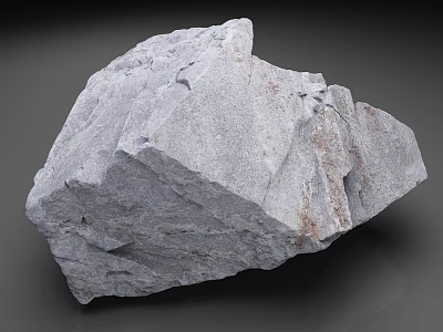 Gray Natural Stone with Rough Surface and Intricate Texture on Dark Background 3d model