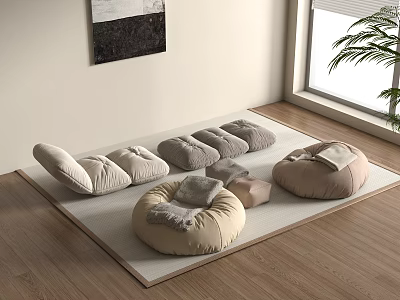 Modern Lazy Sofa Bean Bag Sofa Cushion 3d model