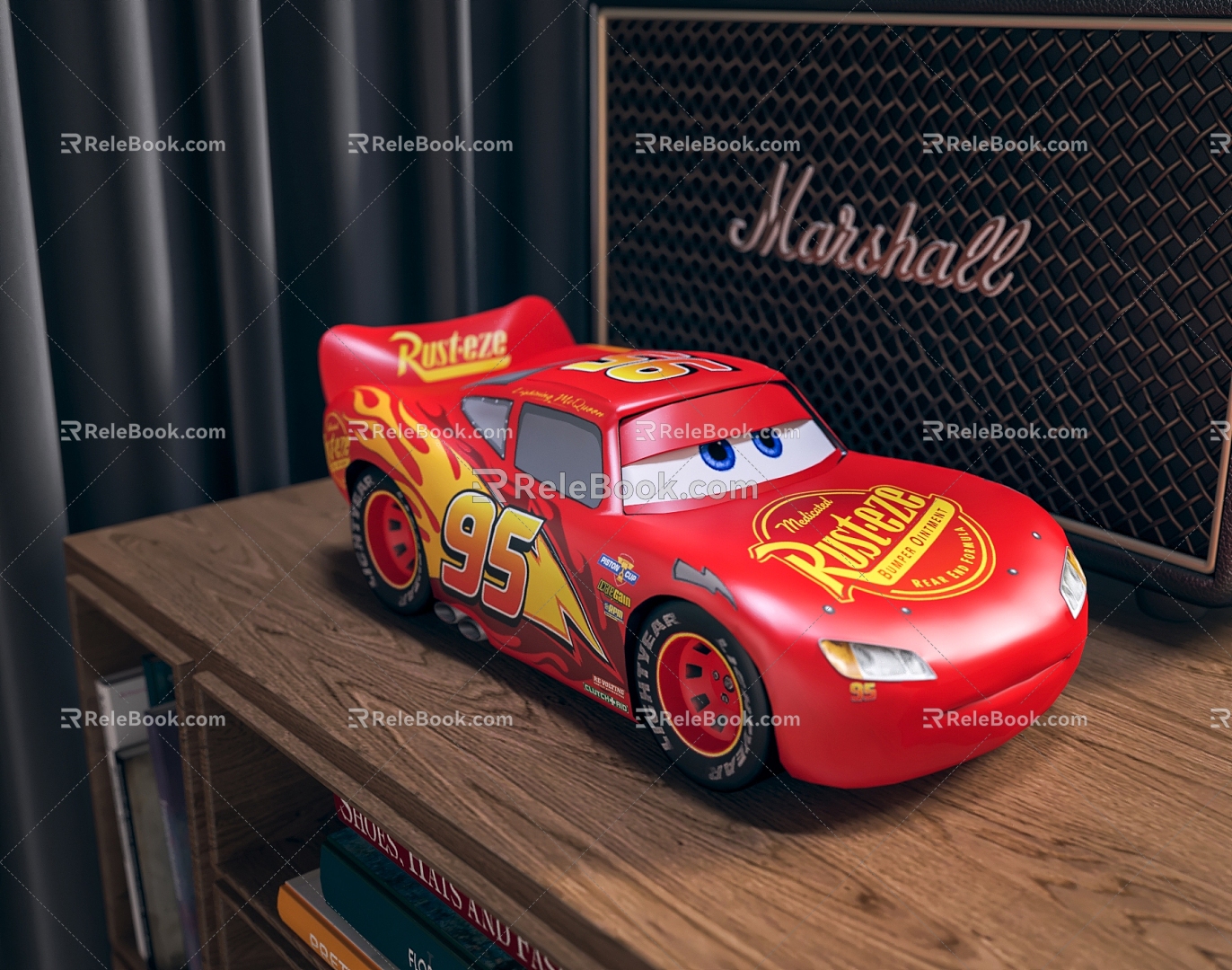 Lightning McQueen McQueen Car Story Car Children's Remote Control Car Boy Toy Simulation Racing Car Audio Decorations Bookcase 3d model