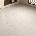 Light Colored Floor Tiles In Modern Living Room With Fireplace Bookshelf And Window