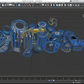 Engine Components Spaceship Components Spaceship Parts Mechanical Parts Future Weapon Components Low Face Number Low Model Simple Model Game Video Level Realism 3d model