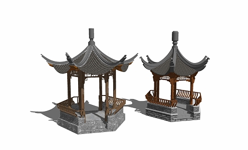 Chinese style pavilion Chinese ancient pavilion 3d model