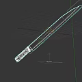 Long Blade Weapon With Wooden Handle And Sharp Metal Edge Design 3d model