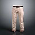 Beige Bloodstained Pants With Distressed Design For Fashionable Costume Look