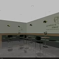 Modern Bubble Tea Shop Interior With Marble Counter Coffee Machines And Tile Walls Design
