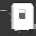 White Trailer Style Functional Vehicle With Open Windows Interior Workspace And Catering Setup 3d model