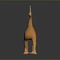 Golden Mythical Creature Sculpture With Horned Head Curved Tail And Clawed Feet
