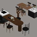 Middle Ancient Style Island Table 3d model