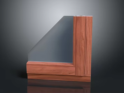 Natural Scenic View Framed By Wooden Window With Clear Glass Panel 3d model