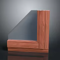 Natural Scenic View Framed By Wooden Window With Clear Glass Panel