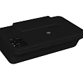 Modern Black Office Appliance Printer With Control Panel And Paper Output