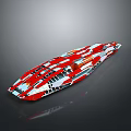 Futuristic Red And White Spacecraft Model For Advanced Cosmic Exploration Missions