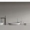 Modern Washbasin Designs Featuring Various Faucet Styles and White Basins