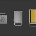 Industrial Equipment Set Featuring Metal Carts Storage Tank And Yellow Generator