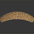 Golden Yellow Wheat Grains Formed Into a Smooth Hemisphere Shape 3d model