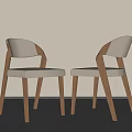 Modern Minimalist Dining Chairs Featuring Wooden Frame Light Upholstered Seats And Backrests
