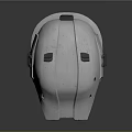Futuristic White Protective Helmet With Structured Hard Shell And Face Shield For Sci Fi Attire 3d model
