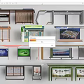 Various Station Platform Designs With Billboards Information Displays And Waiting Areas