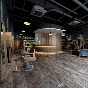 Industrial LOFT Barber Shop 3d model