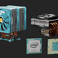 High Performance Intel CPU Cooler With Core i7 Chip Heat Pipes And Fan 3d model