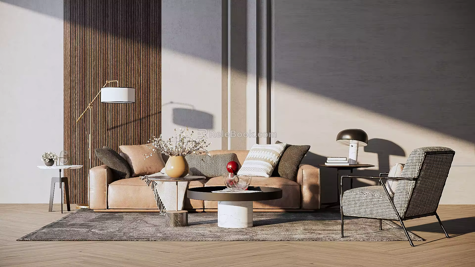 Modern sofa coffee table combination 3d model