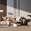 Modern sofa coffee table combination 3d model