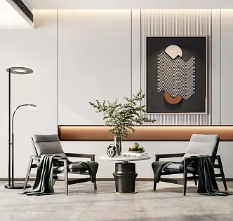 Modern Casual Table and Chair Combination Italian Single Chair 3d model