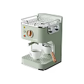 Light Green Retro Style Coffee Machine With Control Knobs And Cup Tray For Modern Kitchen