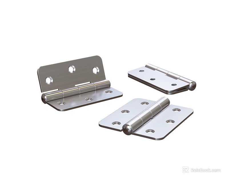 High Quality Stainless Steel Hinges With Screw Holes And Different Mounting Designs 3d model 