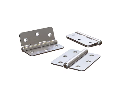 High Quality Stainless Steel Hinges With Screw Holes And Different Mounting Designs 3d model