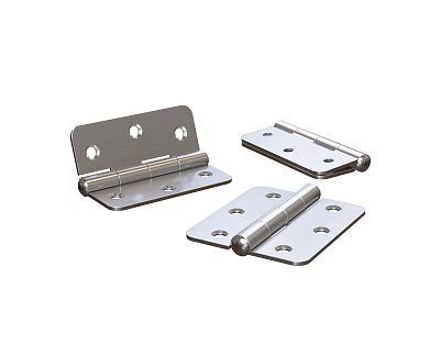 High Quality Stainless Steel Hinges With Screw Holes And Different Mounting Designs 3d model