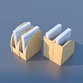 Two Neatly Arranged Wooden File Holders With Organized Papers For Home Office Use