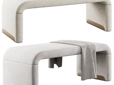 Modern Minimalist Upholstered Sofa Bench With Soft Fabric For Bedroom And Entryway Home Decoration 3d model