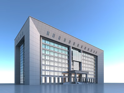 Modern Office Building Exterior With Glass Facade And Contemporary Architectural Design 3d model