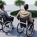 Modern Wheelchair Man in Wheelchair Man Sitting Man Figure Man 3d model