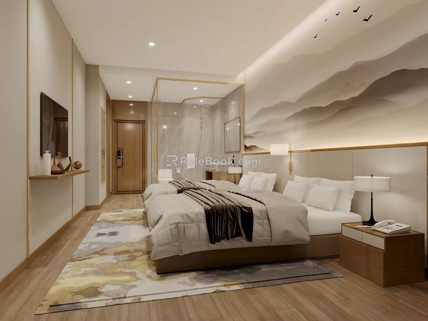 Modern Guest Room Standard 3d model