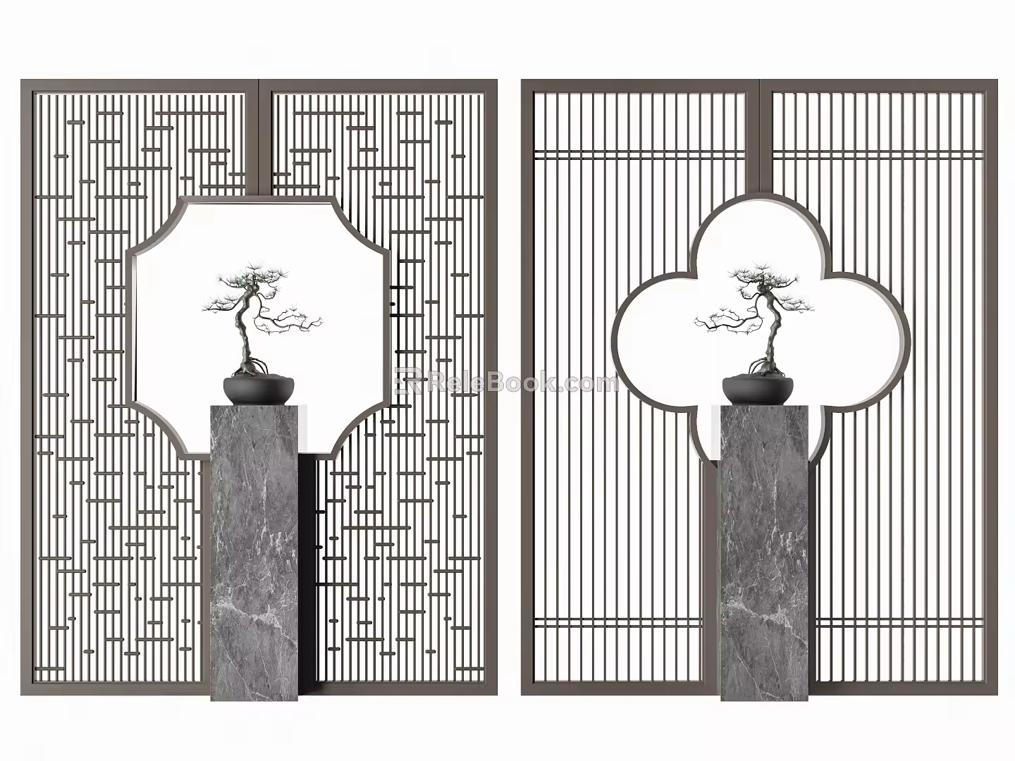 New Chinese-style screen partition 3d model