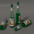 Display Of Multiple Green Bottled Dishwashing Liquid Products For Daily Household Cleaning