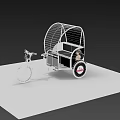 Modern Three Wheeled Bike With Transparent Canopy And Female Figure Decoration