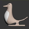 Pink And White Dove With Minimalist Design Smooth Surface Decorative Object 3d model