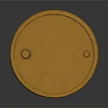 Yellow Radioactive Barrel With Black Radiation Symbol On Dark Background